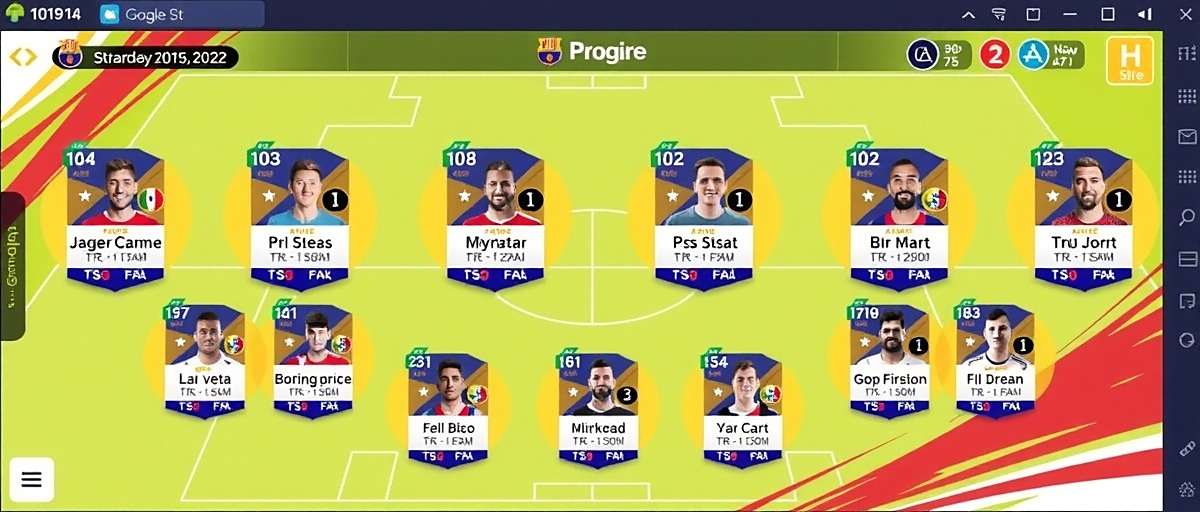 FIFA Mobile Super Strategies team building FIFA Mobile Super Strategies team building interface with Indian players