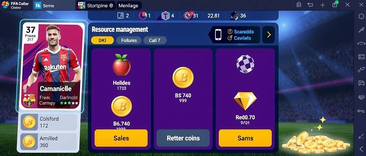 FIFA Mobile Super Strategies resource management FIFA Mobile Super Strategies resource management screen showing coins and gems